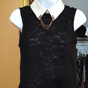 Small black blouse with white collar